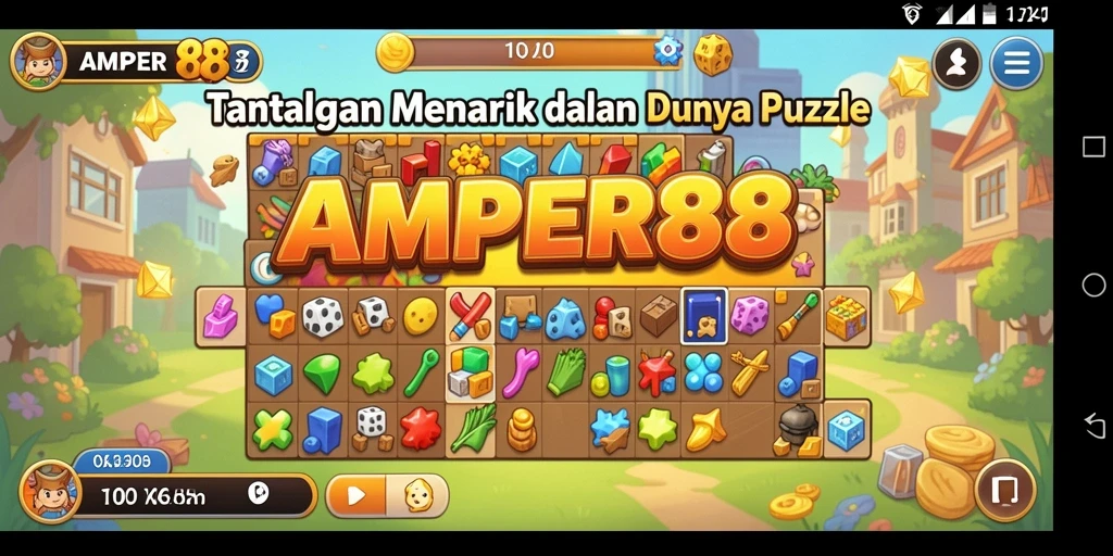 Tampilan gameplay AMPER88 yang menantang dan penuh warna.