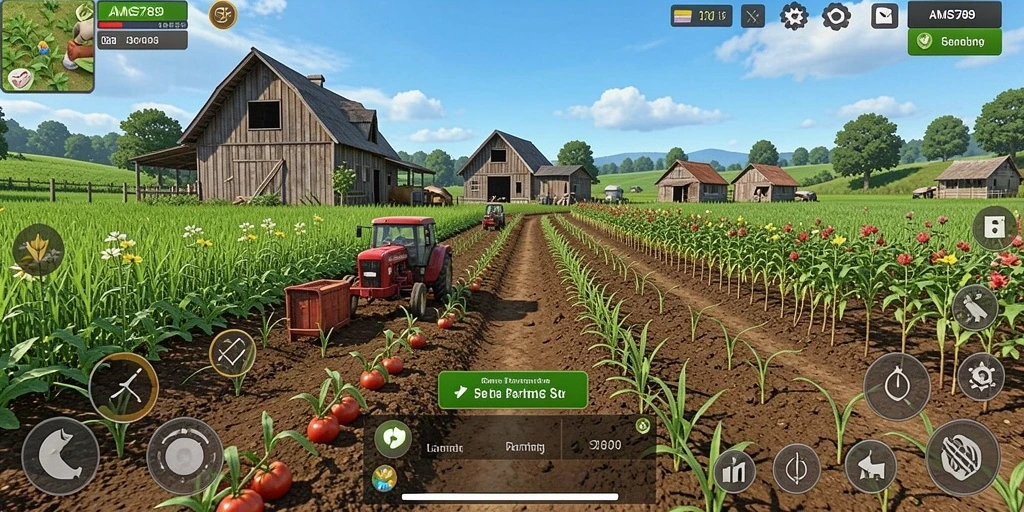 Tampilan menarik dari gameplay AMS789 yang fokus pada pertanian.