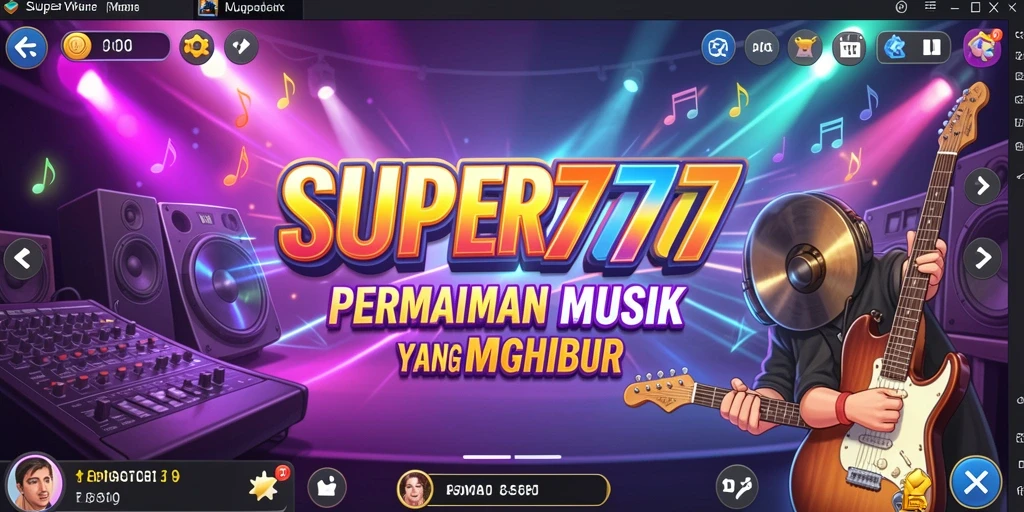 Screenshot utama gameplay SUPER777 menampilkan aksi seru dalam bermain musik.