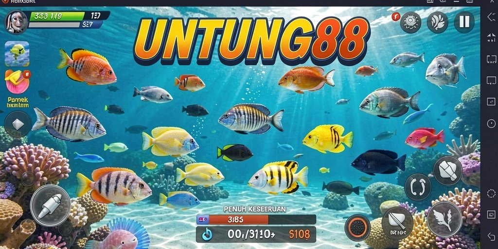 Screenshot utama UNTUNG88 menunjukkan gameplay seru Tembak Ikan.
